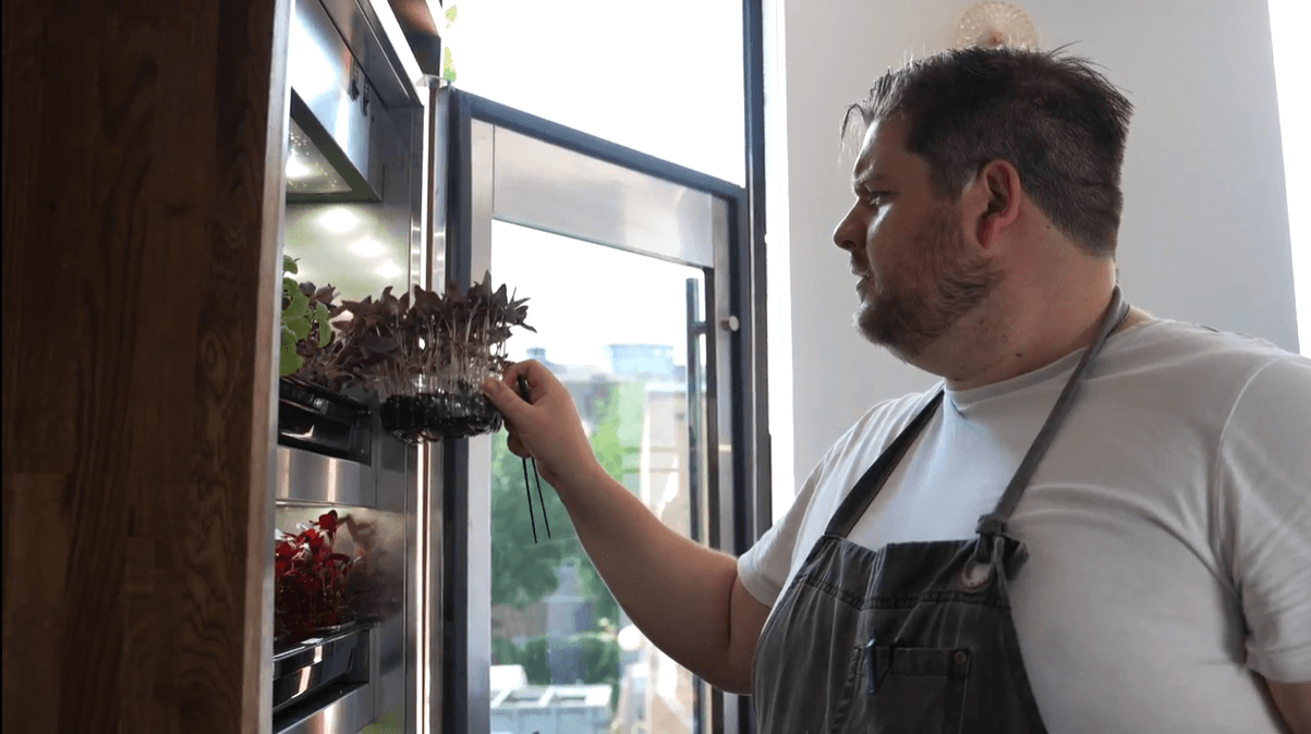 chef opens Evogro cabinet
